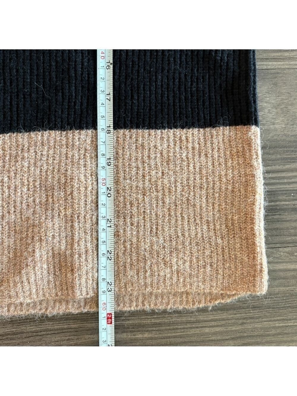 The Workshop Small Black Brown Stripped Sweater Oversized - Picture 9 of 14